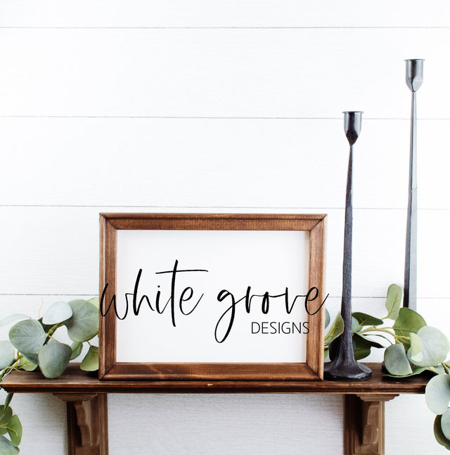 Wood Sign Mockup 9x12 | Farmhouse Reverse Canvas Sign Mock Up Mock Up Photo White Grove Designs 