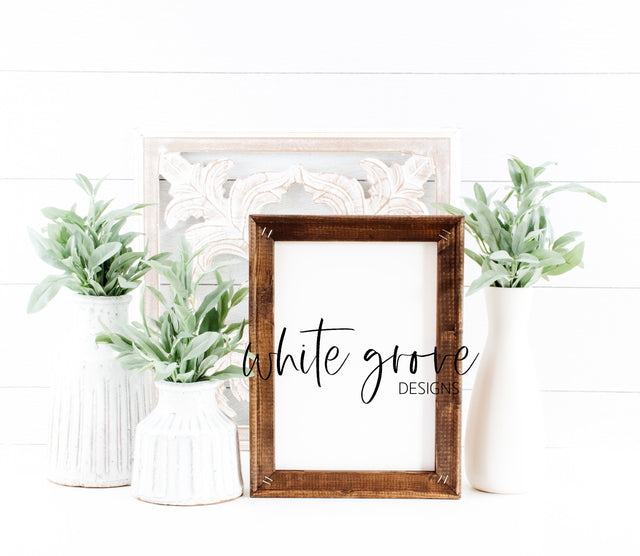 Wood Sign Mockup 9x12 | Farmhouse Reverse Canvas Sign Mock Up Mock Up Photo White Grove Designs 