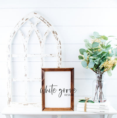 Wood Sign Mockup 9x12 | Farmhouse Reverse Canvas Sign Mock Up Mock Up Photo White Grove Designs 