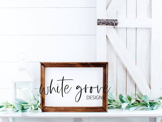Wood Sign Mockup 9x12 | Farmhouse Reverse Canvas Sign Mock Up Mock Up Photo White Grove Designs 