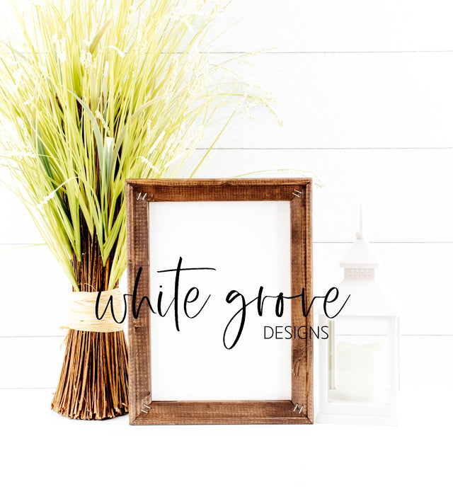 Wood Sign Mockup 9x12 | Farmhouse Reverse Canvas Sign Mock Up Mock Up Photo White Grove Designs 