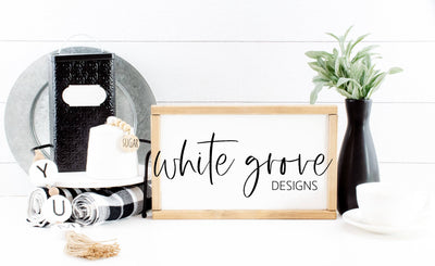 Wood Sign Mockup 9x14 | Farmhouse Kitchen Sign Mock Up Mock Up Photo White Grove Designs 