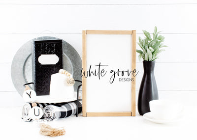Wood Sign Mockup 9x14 | Farmhouse Kitchen Sign Mock Up Mock Up Photo White Grove Designs 