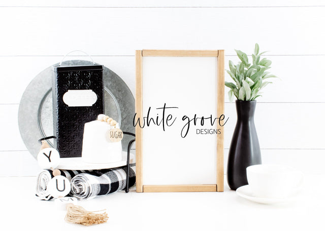 Wood Sign Mockup 9x14 | Farmhouse Kitchen Sign Mock Up Mock Up Photo White Grove Designs 