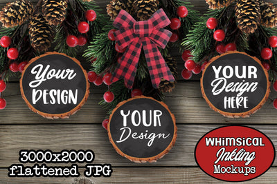 Wood Slab Ornament Mockup Mock Up Photo Whimsical Inklings 