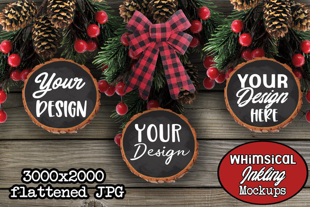 Wood Slab Ornament Mockup Mock Up Photo Whimsical Inklings 