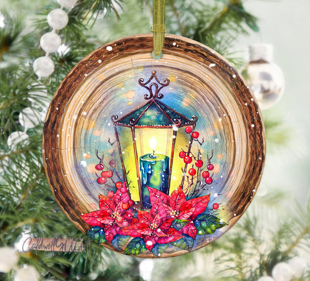 Wood Slice Ornament Sublimation Designs Template- Lantern Png - Sublimation Ornament Design Instant Digital Download Sublimation CaldwellArt 