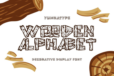 Wooden Alphabet Font yumnatype 