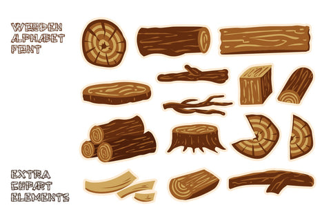 Wooden Alphabet Font yumnatype 