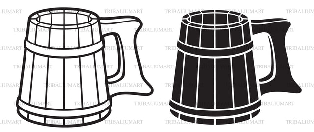 Wooden beer mug SVG TribaliumArtSF 