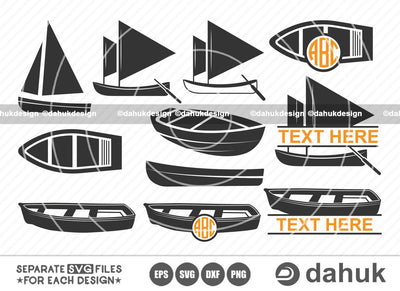 Wooden boat Svg, Wooden boat icons, Wooden boat vector, Boat shelf svg, boat silhouette, Wooden boat monogram, Wooden Boat Logo, Cut file, for silhouette, svg, eps, dxf, png, clipart cricut design space, vinyl cut files SVG dahukdesign 