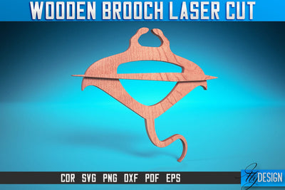 Wooden Brooch Laser Cut SVG |Accessories Laser Cut SVG Design | CNC Files SVG Fly Design 