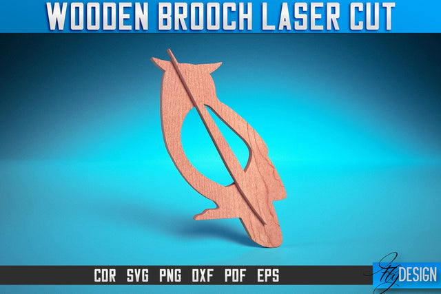 Wooden Brooch Laser Cut SVG |Accessories Laser Cut SVG Design | CNC Files SVG Fly Design 