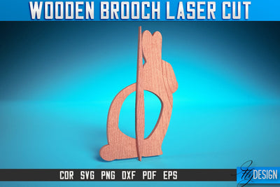 Wooden Brooch Laser Cut SVG |Accessories Laser Cut SVG Design | CNC Files SVG Fly Design 