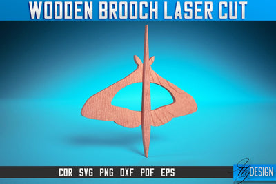 Wooden Brooch Laser Cut SVG |Accessories Laser Cut SVG Design | CNC Files SVG Fly Design 