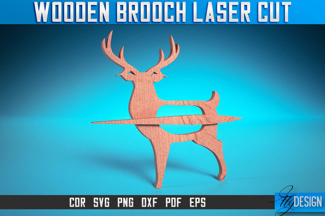 Wooden Brooch Laser Cut SVG |Accessories Laser Cut SVG Design | CNC Files SVG Fly Design 