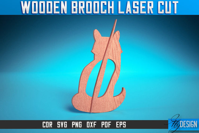 Wooden Brooch Laser Cut SVG |Accessories Laser Cut SVG Design | CNC Files SVG Fly Design 