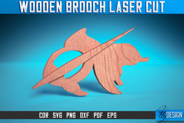 Wooden Brooch Laser Cut SVG |Accessories Laser Cut SVG Design | CNC Files SVG Fly Design 