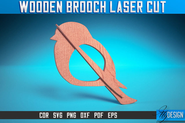 Wooden Brooch Laser Cut SVG |Accessories Laser Cut SVG Design | CNC Files SVG Fly Design 
