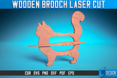 Wooden Brooch Laser Cut SVG |Accessories Laser Cut SVG Design | CNC Files SVG Fly Design 