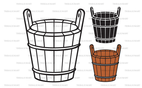 Wooden bucket SVG TribaliumArtSF 