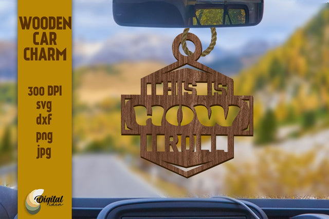 Wooden Car Charms Laser Cut. Wooden Keychain. Charms Laser SVG Evgenyia Guschina 