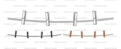 Wooden clothespins on rope SVG TribaliumArtSF 