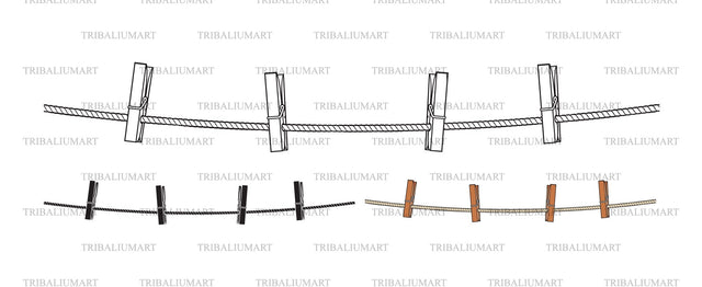 Wooden clothespins on rope SVG TribaliumArtSF 