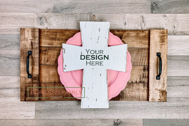 Wooden cross Easter | Craft mock up Mock Up Photo Burgess Family Craft 