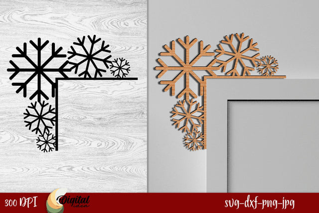 Wooden Decorations SVG. Christmas Door Corners Laser Cut. SVG Evgenyia Guschina 