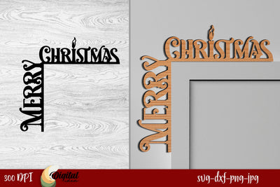 Wooden Decorations SVG. Christmas Door Corners Laser Cut. SVG Evgenyia Guschina 