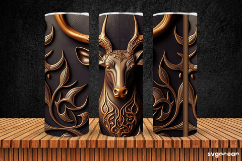 Wooden Deer Tumbler Sublimation | Skinny 20 oz SVG SvgOcean 