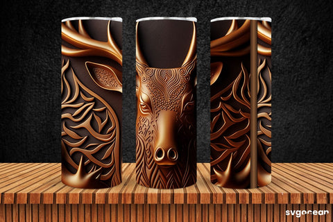Wooden Deer Tumbler Sublimation | Skinny 20 oz SVG SvgOcean 
