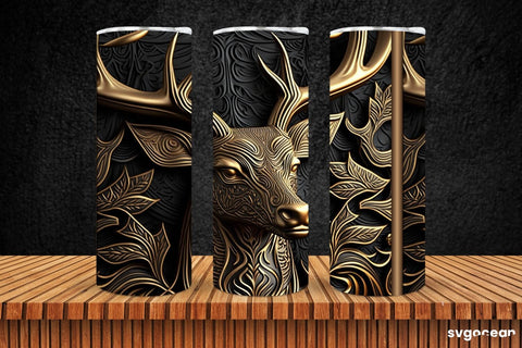 Wooden Deer Tumbler Sublimation | Skinny 20 oz SVG SvgOcean 