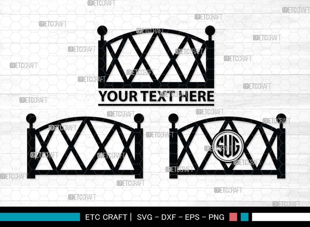 Wooden Fence Monogram, Wooden Fence Silhouette, Wooden Fence SVG ...