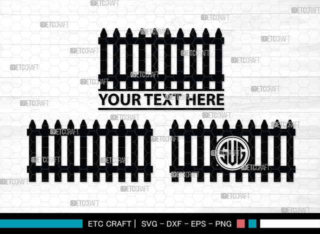 Wooden Fence Monogram, Wooden Fence Silhouette, Wooden Fence SVG, Railing Svg, Home Fencing Svg, Wooden Gate Svg, Fence Cuttable Svg, SB00482 SVG ETC Craft 
