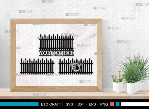 Wooden Fence Monogram, Wooden Fence Silhouette, Wooden Fence SVG, Railing Svg, Home Fencing Svg, Wooden Gate Svg, Fence Cuttable Svg, SB00482 SVG ETC Craft 