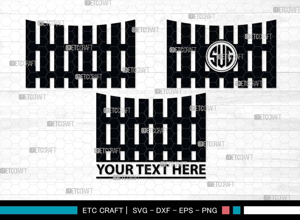 Monogram Railing Wooden Fence Monogram, Wooden Fence Silhouette, Wooden Fence SVG ...