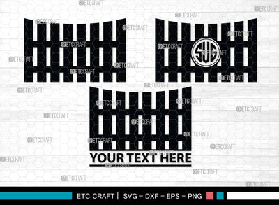 Wooden Fence Monogram, Wooden Fence Silhouette, Wooden Fence SVG, Railing Svg, Home Fencing Svg, Wooden Gate Svg, Fence Cuttable Svg, SB00482 SVG ETC Craft 