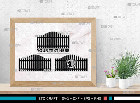 Wooden Fence Monogram, Wooden Fence Silhouette, Wooden Fence SVG, Railing Svg, Home Fencing Svg, Wooden Gate Svg, Fence Cuttable Svg, SB00482 SVG ETC Craft 