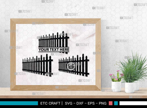 Wooden Fence Monogram, Wooden Fence Silhouette, Wooden Fence SVG, Railing Svg, Home Fencing Svg, Wooden Gate Svg, Fence Cuttable Svg, SB00482 SVG ETC Craft 