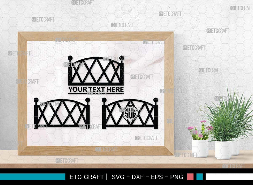 Monogram Railing Wooden Fence Monogram, Wooden Fence Silhouette, Wooden Fence SVG ...