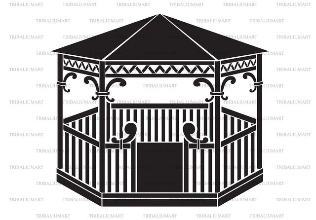 Wooden gazebo SVG TribaliumArtSF 