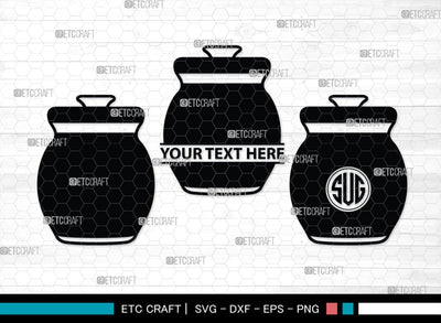 Wooden Honey Pot Monogram, Wooden Honey Pot Silhouette, Wooden Honey Pot SVG, Honey Svg, Honey Pot Svg, Honey Jar Svg, Honey Dipper Svg, SB00458 SVG ETC Craft 
