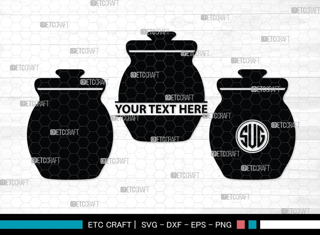 Wooden Honey Pot Monogram, Wooden Honey Pot Silhouette, Wooden Honey ...