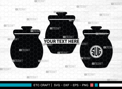 Wooden Honey Pot Monogram, Wooden Honey Pot Silhouette, Wooden Honey Pot SVG, Honey Svg, Honey Pot Svg, Honey Jar Svg, Honey Dipper Svg, SB00458 SVG ETC Craft 