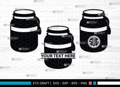 Wooden Honey Pot Monogram, Wooden Honey Pot Silhouette, Wooden Honey Pot SVG, Honey Svg, Honey Pot Svg, Honey Jar Svg, Honey Dipper Svg, SB00458 SVG ETC Craft 