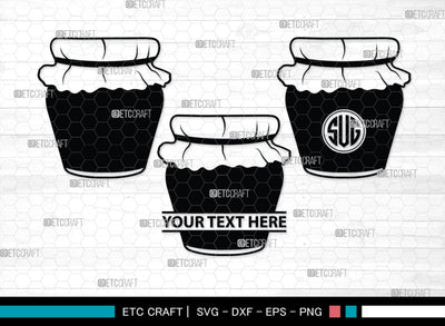Wooden Honey Pot Monogram, Wooden Honey Pot Silhouette, Wooden Honey Pot SVG, Honey Svg, Honey Pot Svg, Honey Jar Svg, Honey Dipper Svg, SB00458 SVG ETC Craft 