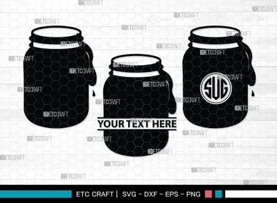Wooden Honey Pot Monogram, Wooden Honey Pot Silhouette, Wooden Honey Pot SVG, Honey Svg, Honey Pot Svg, Honey Jar Svg, Honey Dipper Svg, SB00458 SVG ETC Craft 