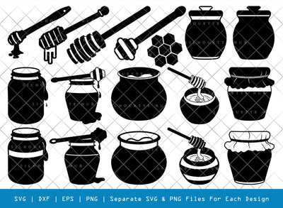 Wooden Honey Pot SVG Cut Files | Wooden Honey Pot Silhouette | Honey Svg | Honey Pot Svg | Honey Jar Svg | Honey Dipper Svg | Wooden Honey Pot Bundle SVG ETC Craft 
